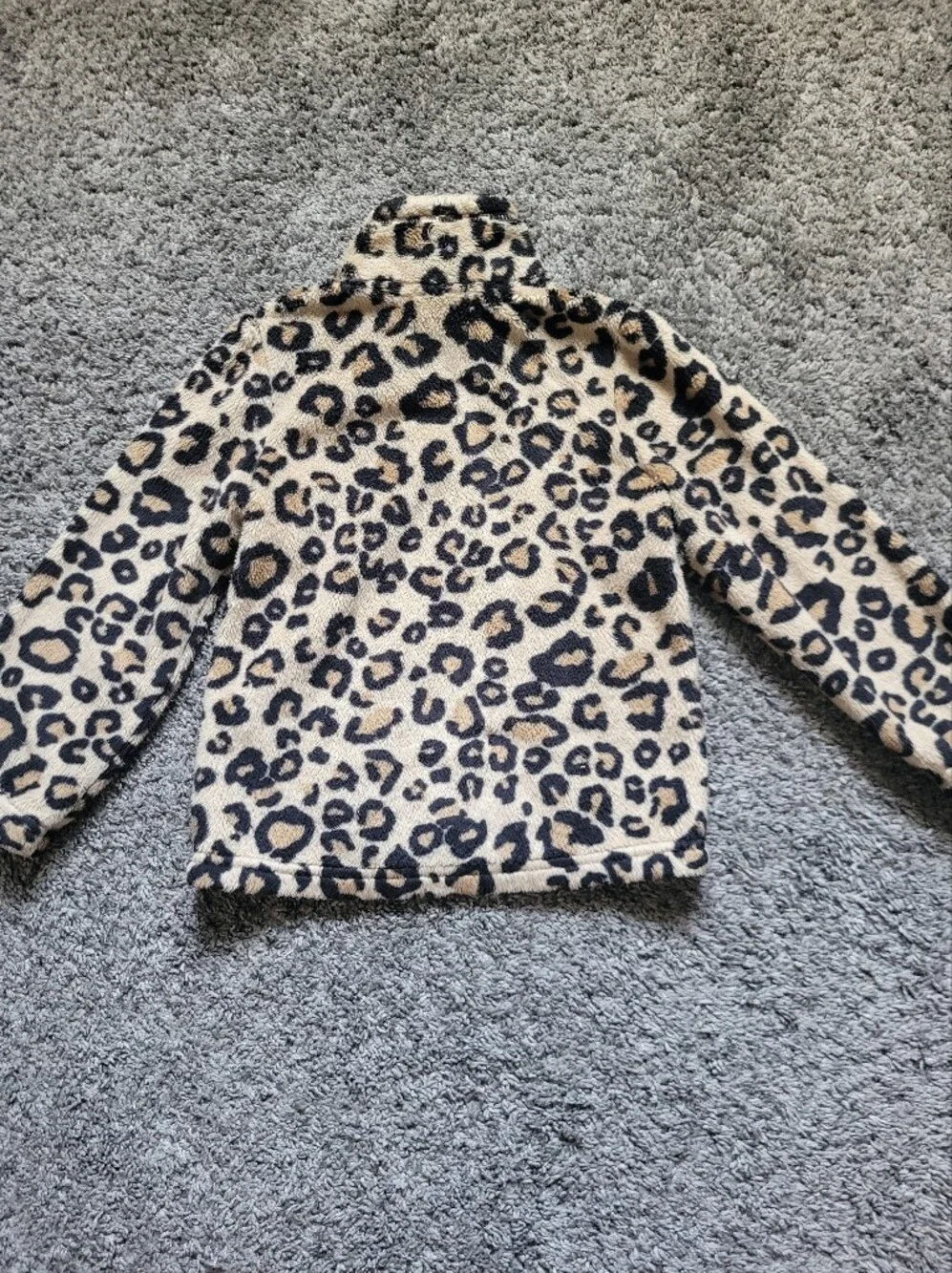 The Children Place Place Girls' Leopard Sherpa Jacket with Pink Zipper Size 4T
